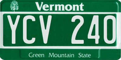 VT license plate YCV240