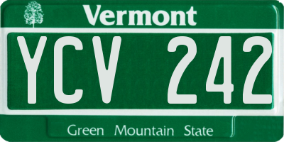 VT license plate YCV242