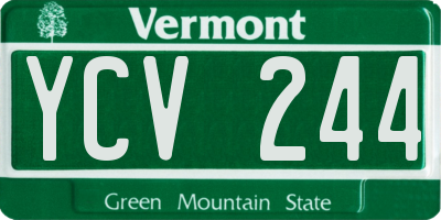 VT license plate YCV244