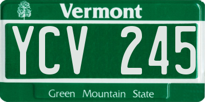 VT license plate YCV245