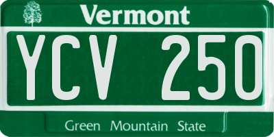 VT license plate YCV250