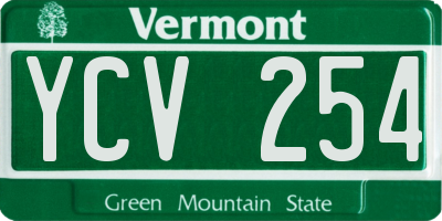 VT license plate YCV254