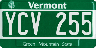 VT license plate YCV255