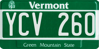VT license plate YCV260