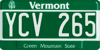 VT license plate YCV265