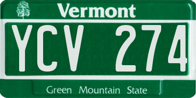 VT license plate YCV274