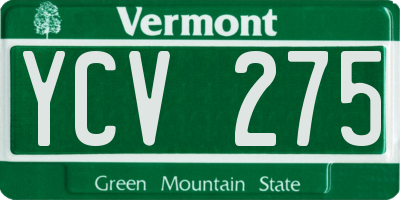 VT license plate YCV275