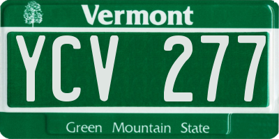VT license plate YCV277