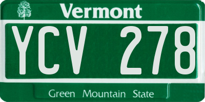 VT license plate YCV278
