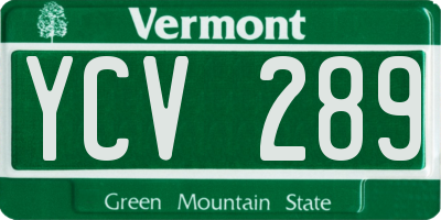 VT license plate YCV289