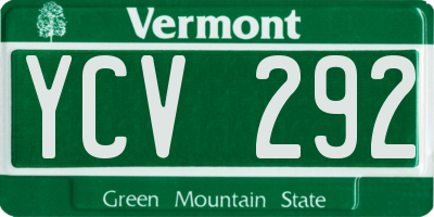 VT license plate YCV292