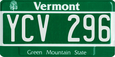 VT license plate YCV296