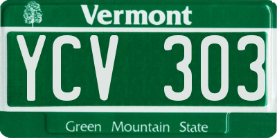 VT license plate YCV303