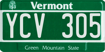 VT license plate YCV305