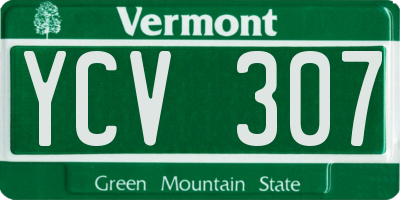 VT license plate YCV307
