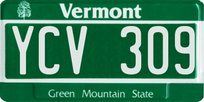 VT license plate YCV309