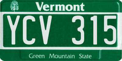 VT license plate YCV315