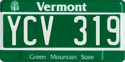 VT license plate YCV319