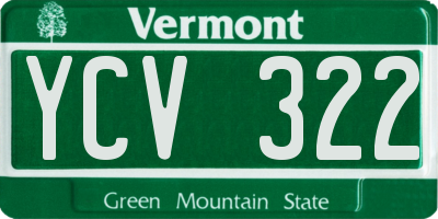 VT license plate YCV322