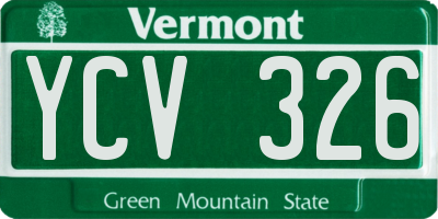 VT license plate YCV326
