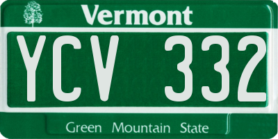 VT license plate YCV332