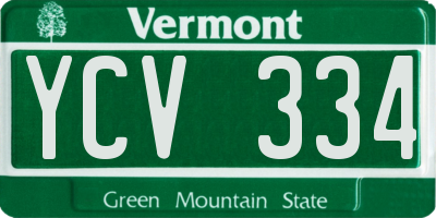 VT license plate YCV334