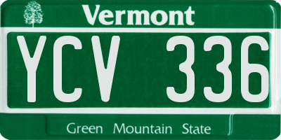 VT license plate YCV336