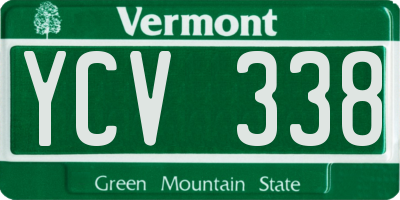 VT license plate YCV338