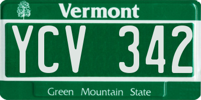 VT license plate YCV342