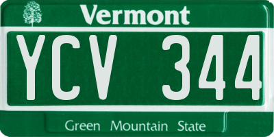 VT license plate YCV344