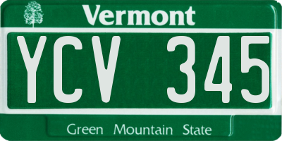 VT license plate YCV345