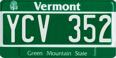 VT license plate YCV352
