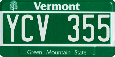 VT license plate YCV355