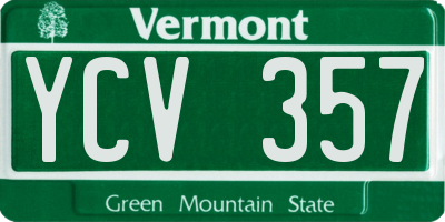 VT license plate YCV357