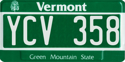 VT license plate YCV358