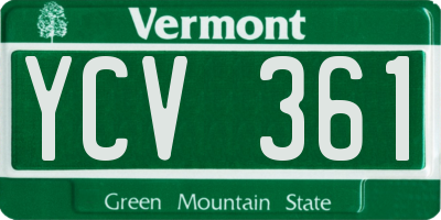 VT license plate YCV361