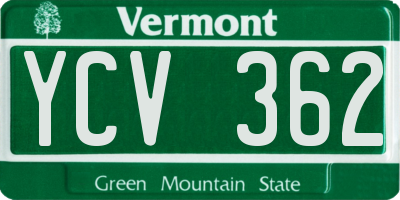 VT license plate YCV362