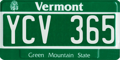VT license plate YCV365