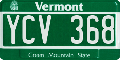 VT license plate YCV368