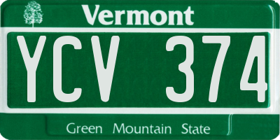 VT license plate YCV374