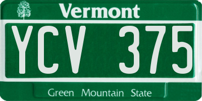 VT license plate YCV375