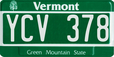 VT license plate YCV378