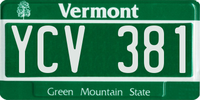 VT license plate YCV381