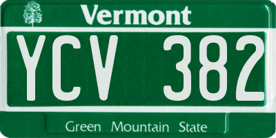 VT license plate YCV382