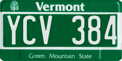 VT license plate YCV384