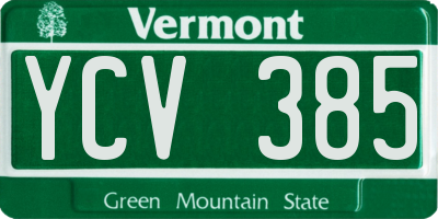 VT license plate YCV385