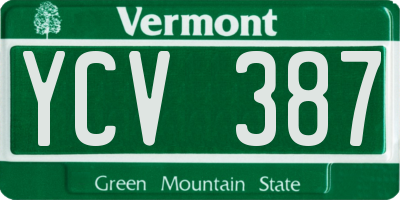 VT license plate YCV387