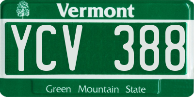 VT license plate YCV388
