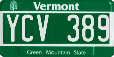 VT license plate YCV389