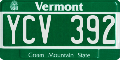 VT license plate YCV392